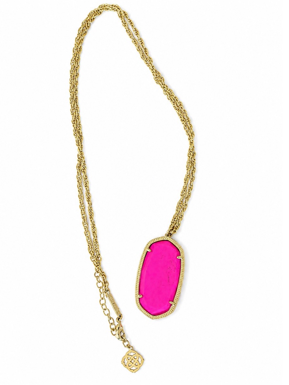 Kendra Scott Danielle Gold Hot Pink Pendant Necklace